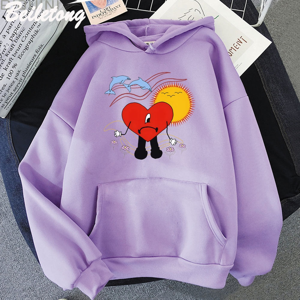 Un Verano Sin Ti Bad Bunny Print Hoodie Kawaii Clothing Aesthetic Loose Sweatshirts Ulzzang Long Sleeve Pullovers Sudadera Mujer