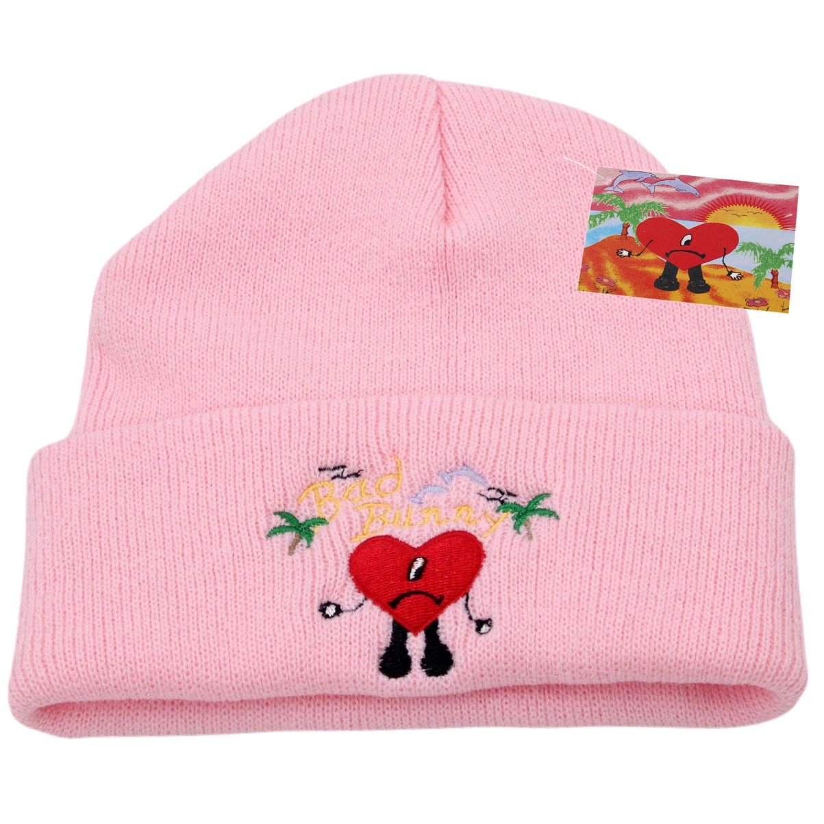 Bad Bunny Beanie Hat Ski Knitted Hats Unisex Cartoon Embroidery Cap