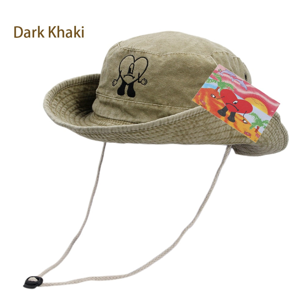 Cotton Embroidered Bad Bunny Fisherman Hats UN VERANO SIN TI Bucket Hat Woman Summer Foldable Sun Hat Man Beach Hat