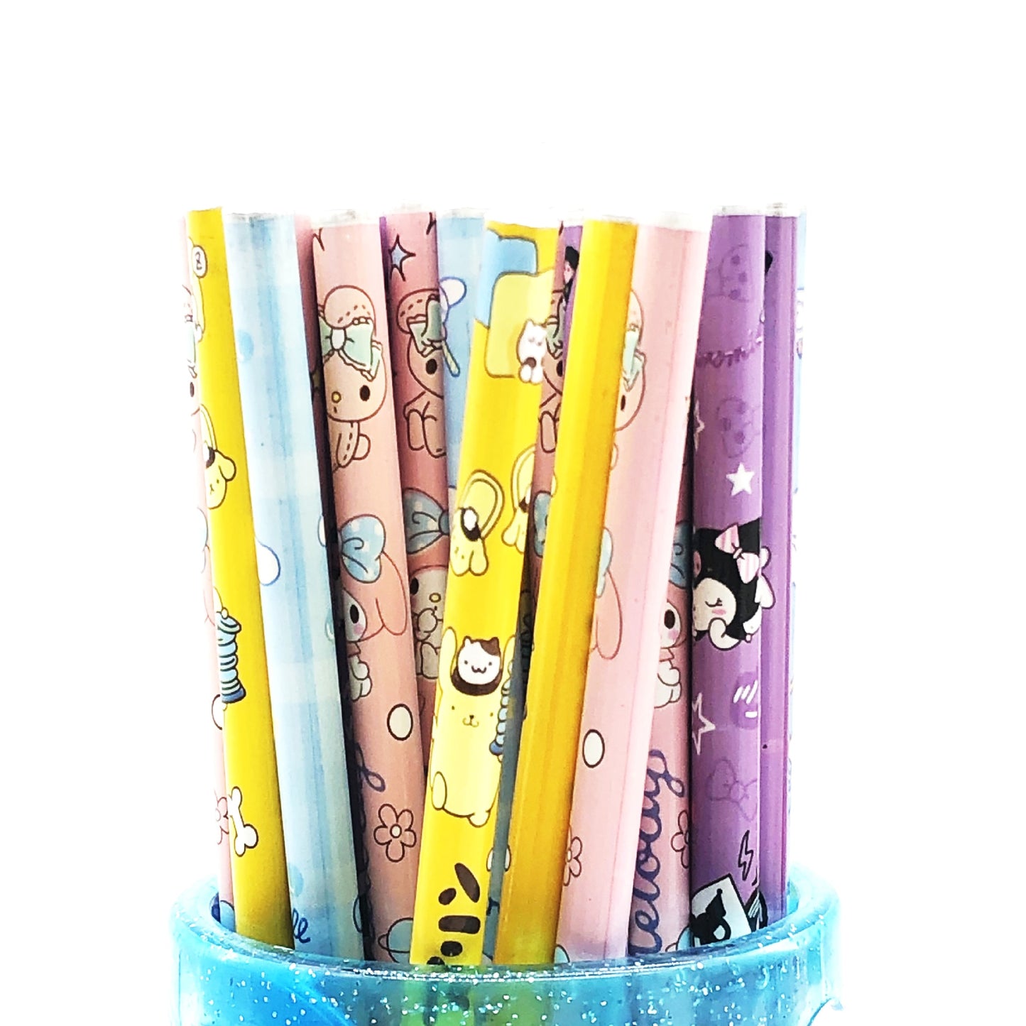 12Pcs Set Sanrio Pencils Students Stationery Pupil Anime My Melody Kuromi Cinnamoroll Cute Practical School Supplies Kids Gifts