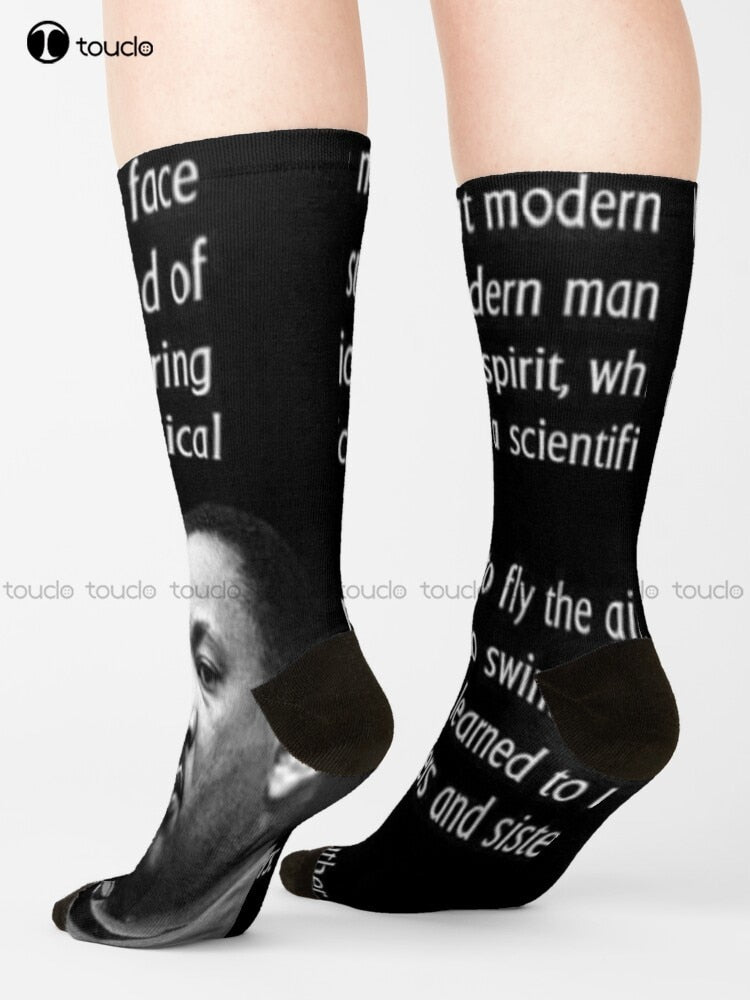Quotes By Martin Luther King Jr Socks Football Socks Youth Boys 360° Digital Print Design Cute Socks Christmas Gift New Popular