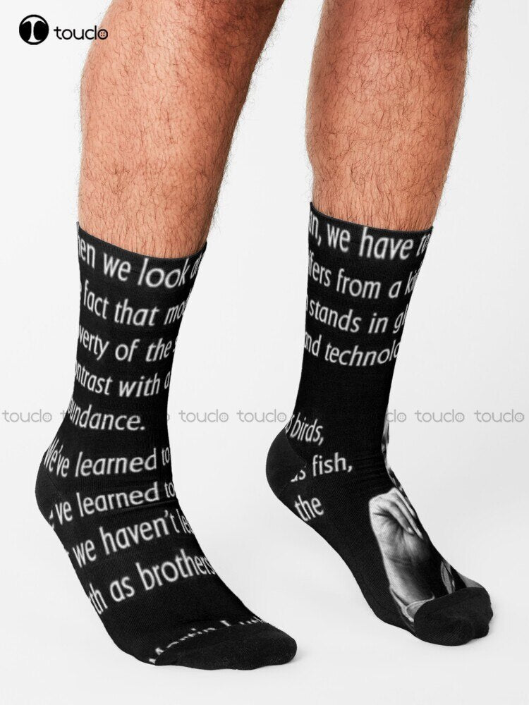 Quotes By Martin Luther King Jr Socks Football Socks Youth Boys 360° Digital Print Design Cute Socks Christmas Gift New Popular