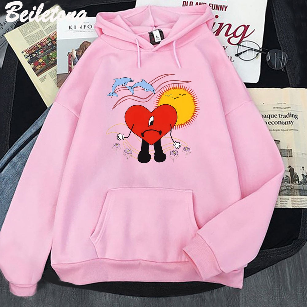 Un Verano Sin Ti Bad Bunny Print Hoodie Kawaii Clothing Aesthetic Loose Sweatshirts Ulzzang Long Sleeve Pullovers Sudadera Mujer
