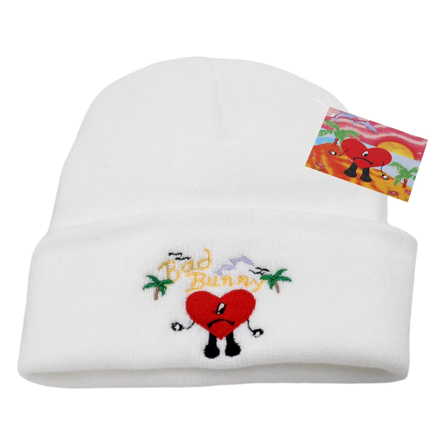 Bad Bunny Beanie Hat Ski Knitted Hats Unisex Cartoon Embroidery Cap