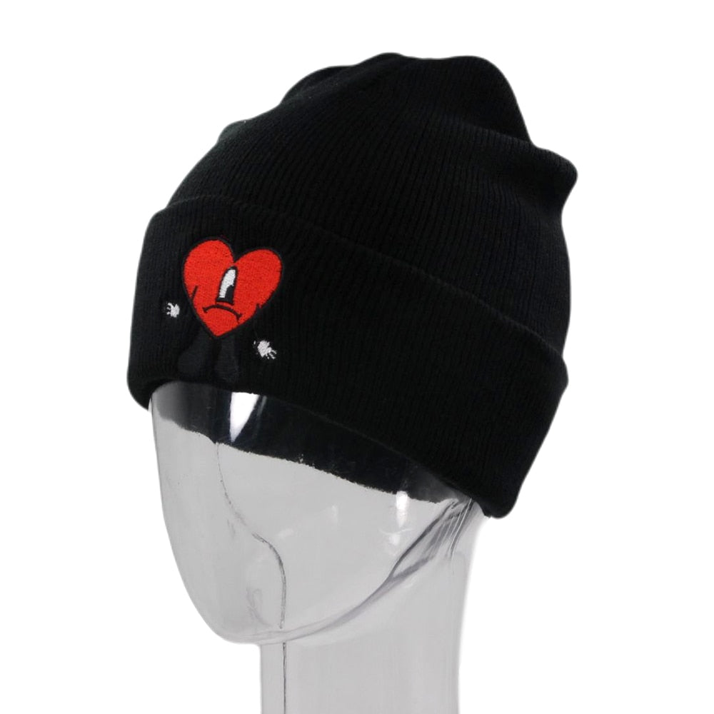 Bad Bunny Beanie Hat Ski Knitted Hats Unisex Cartoon Embroidery Cap