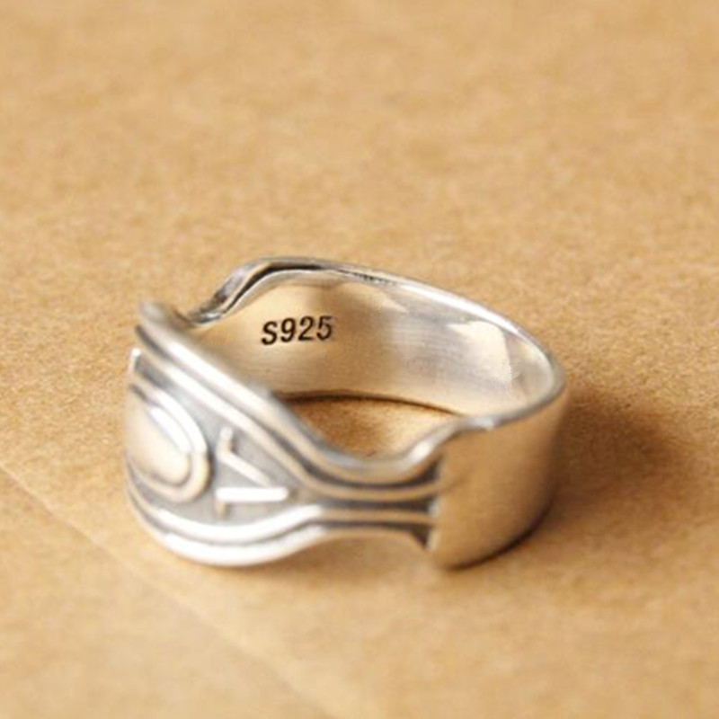 Black Panther Ring Plated With Silver Men Cosplay File Wakanda King Ring Band Props Wakanda T'Challa Jewelry Accessory Fans Gift