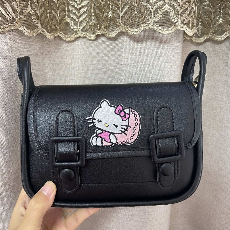 Kawaii Sanrio Kuromi Cambridge Bag Net Red with The Same Bag All-match Underarm Bag Shoulder Bag Japan and South Korea Gift
