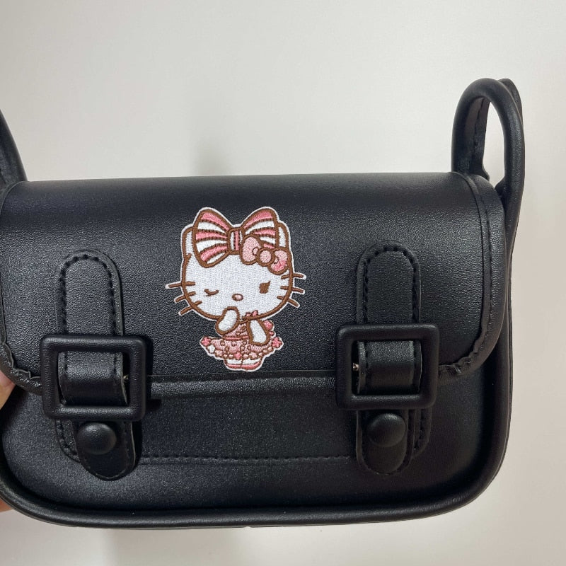 Kawaii Sanrio Kuromi Cambridge Bag Net Red with The Same Bag All-match Underarm Bag Shoulder Bag Japan and South Korea Gift
