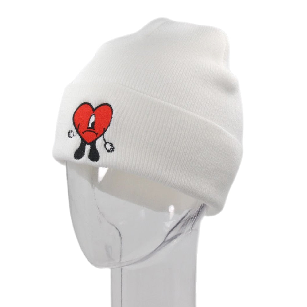 Bad Bunny Beanie Hat Ski Knitted Hats Unisex Cartoon Embroidery Cap