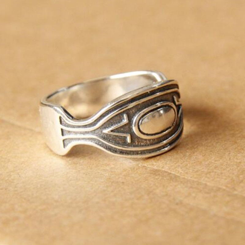 Black Panther Ring Plated With Silver Men Cosplay File Wakanda King Ring Band Props Wakanda T'Challa Jewelry Accessory Fans Gift