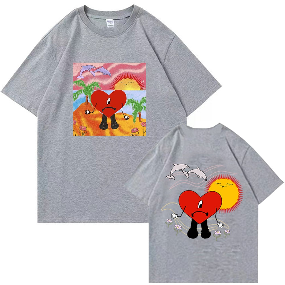 Bad Bunny UN VERANO SIN TI Music Album Black Tshirt Men WomenT Shirt Graphic T Shirts Cotton T-shirt Man Woman Tees Tops