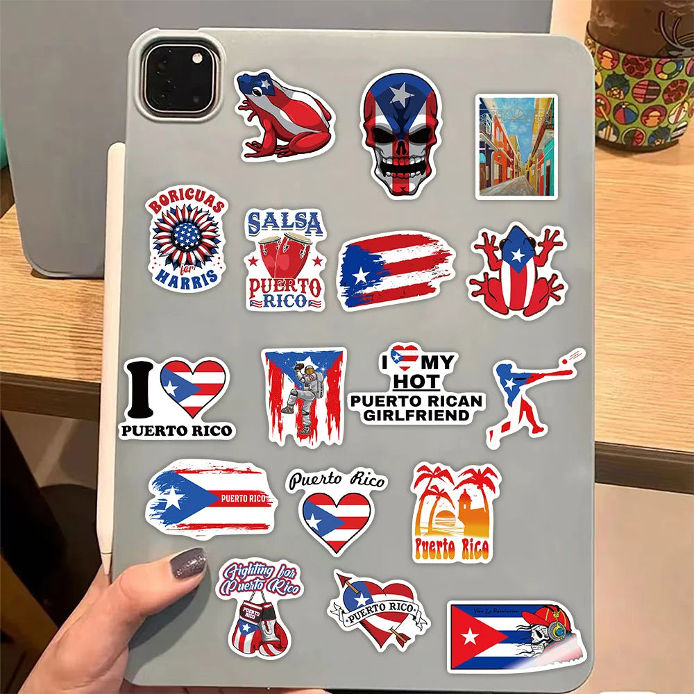 50PCS Cartoon Puerto Rico Stickers Decorative Guitar Phone Case DIY Luggage Laptop Waterproof Stickers