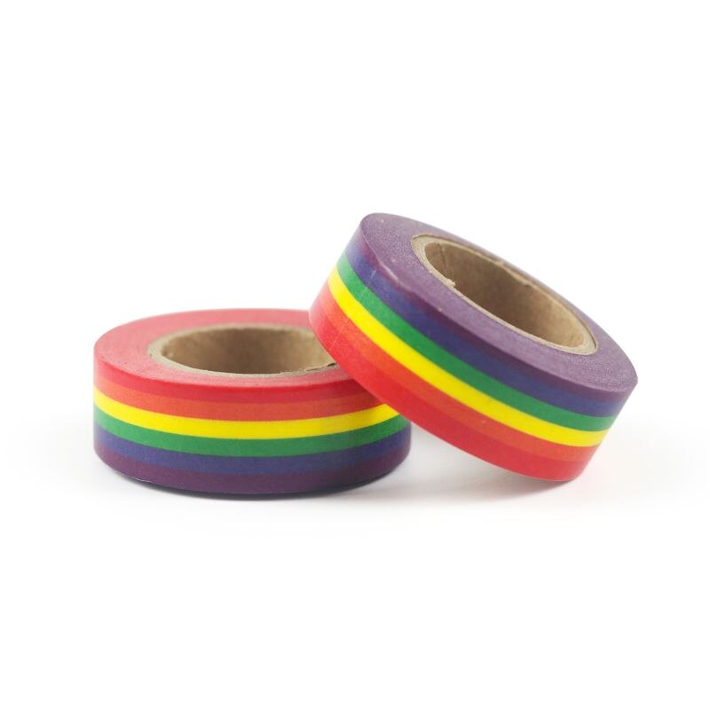 1PC Rainbow Washi Tape School Supplies Stationery Tape Office Stationery 15mm PXPA