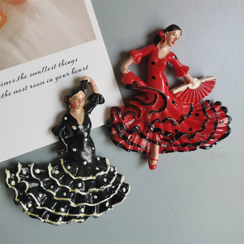 Spanish Fridge Magnets Flamenco Dancer MallorcaTourism Souvenir Decorative Arts Refrigerator Magnetic Stickers Home Decoration