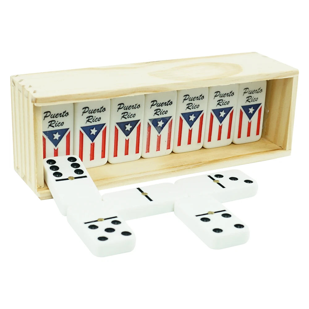 Double Six Puerto Rico Domino in Wood Box Play Table Game with Your Friends
