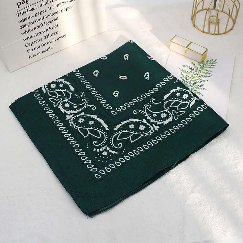 Bandana Square Head Hip Hop Black Scarves Women Sports Bandana Hair Band Neck Scarf Sports Headwear Handkerchief