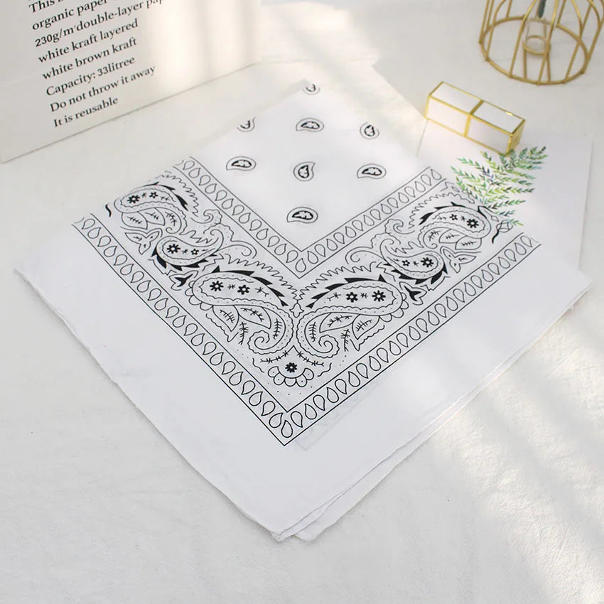 Bandana Square Head Hip Hop Black Scarves Women Sports Bandana Hair Band Neck Scarf Sports Headwear Handkerchief