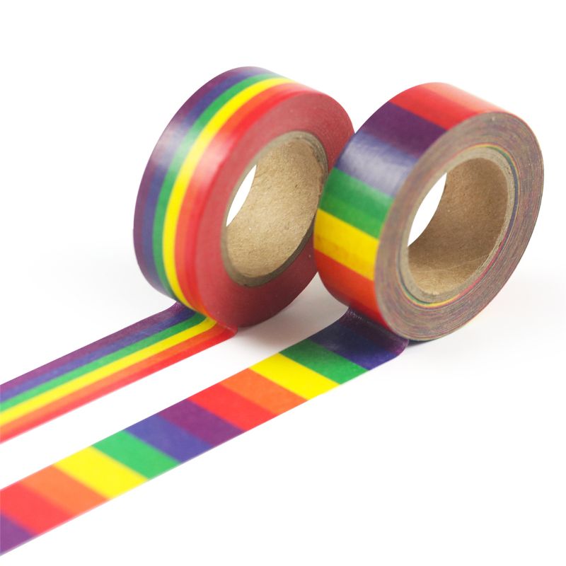 1PC Rainbow Washi Tape School Supplies Stationery Tape Office Stationery 15mm PXPA