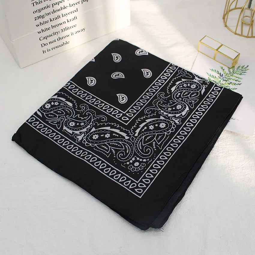 Bandana Square Head Hip Hop Black Scarves Women Sports Bandana Hair Band Neck Scarf Sports Headwear Handkerchief
