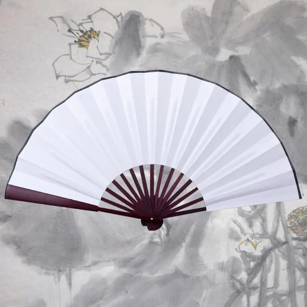 10/13 inch Folding Fan Hand Silk Cloth DIY Chinese Folding Fan Wooden Bamboo Antiquity Folding Fan DIY Calligraphy Painting