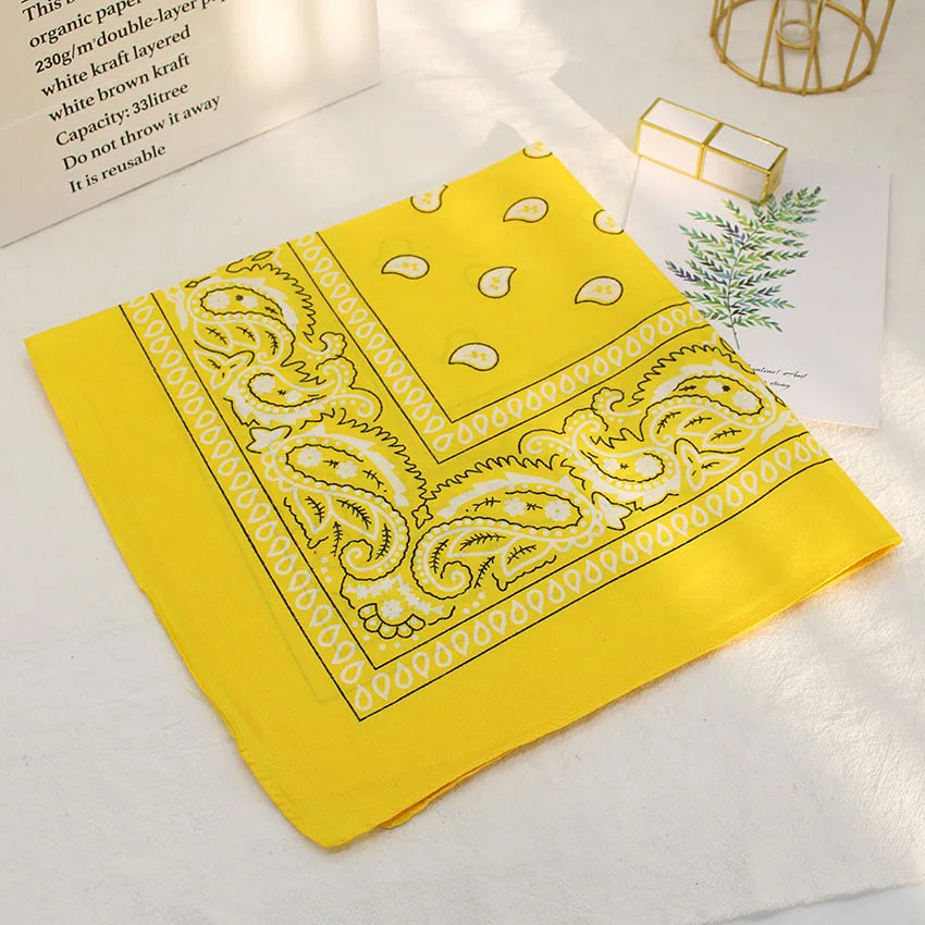 Bandana Square Head Hip Hop Black Scarves Women Sports Bandana Hair Band Neck Scarf Sports Headwear Handkerchief