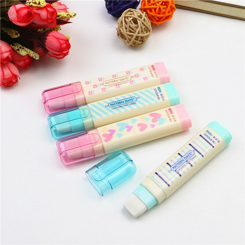 cute 3 layer eraser Kawaii Heart Flower Rubber pencil Erasers for Kids Gift 1pcs Student stationery