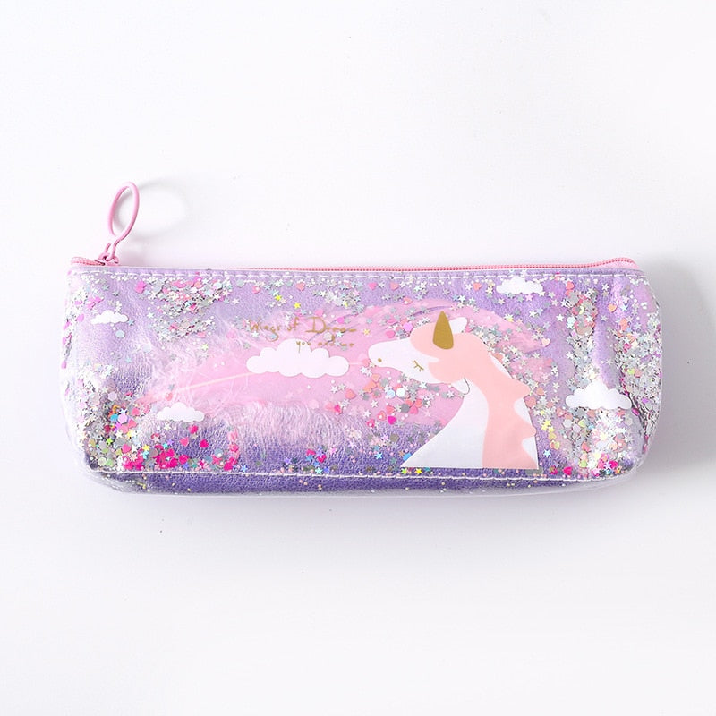 1 Pcs Kawaii Pencil Case Unicorn Wing Gift Estuches School Pencil Box Pencilcase Pencil Bag School Supplies Stationery