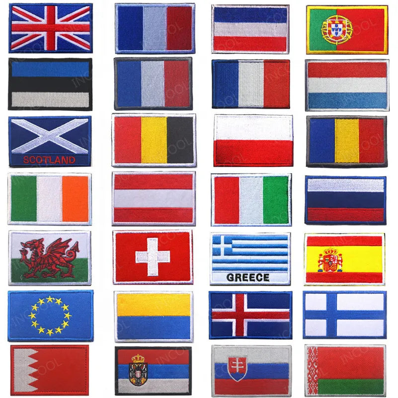 Embroidery Patches Ecuador Guatemala El Salvador Lithuania Belarus Spain Italy Germany France Poland Patch