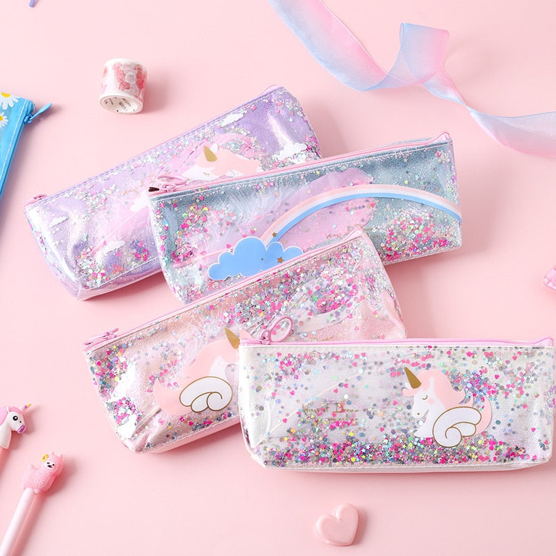 1 Pcs Kawaii Pencil Case Unicorn Wing Gift Estuches School Pencil Box Pencilcase Pencil Bag School Supplies Stationery