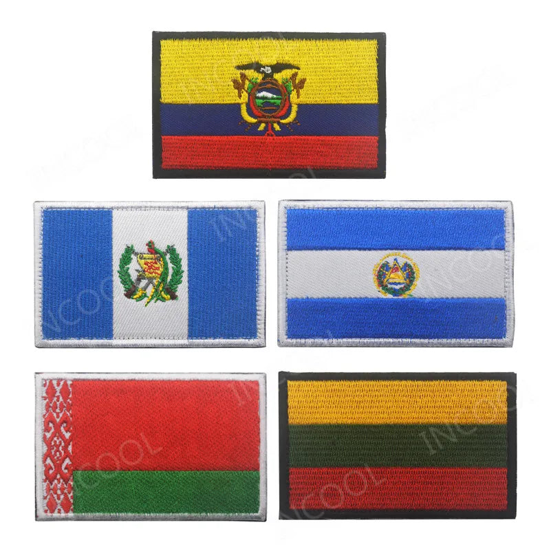 Embroidery Patches Ecuador Guatemala El Salvador Lithuania Belarus Spain Italy Germany France Poland Patch