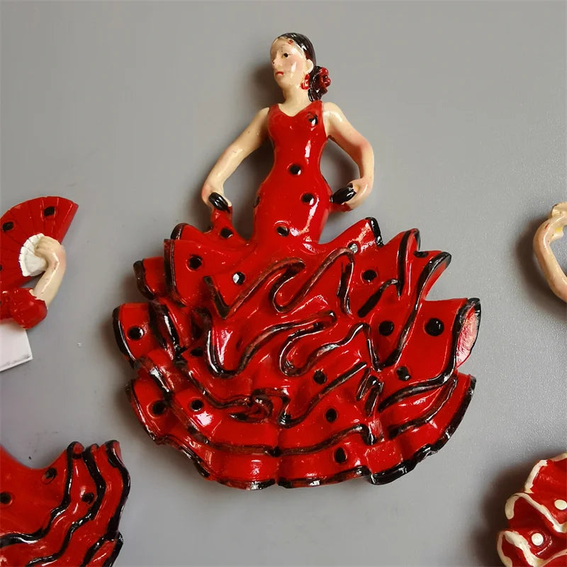 Spanish Fridge Magnets Flamenco Dancer MallorcaTourism Souvenir Decorative Arts Refrigerator Magnetic Stickers Home Decoration