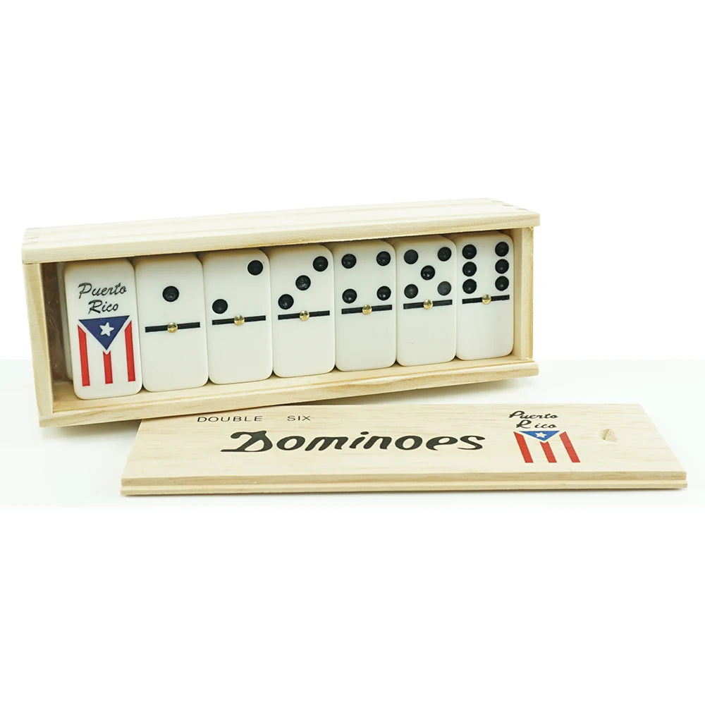 Double Six Puerto Rico Domino in Wood Box Play Table Game with Your Friends