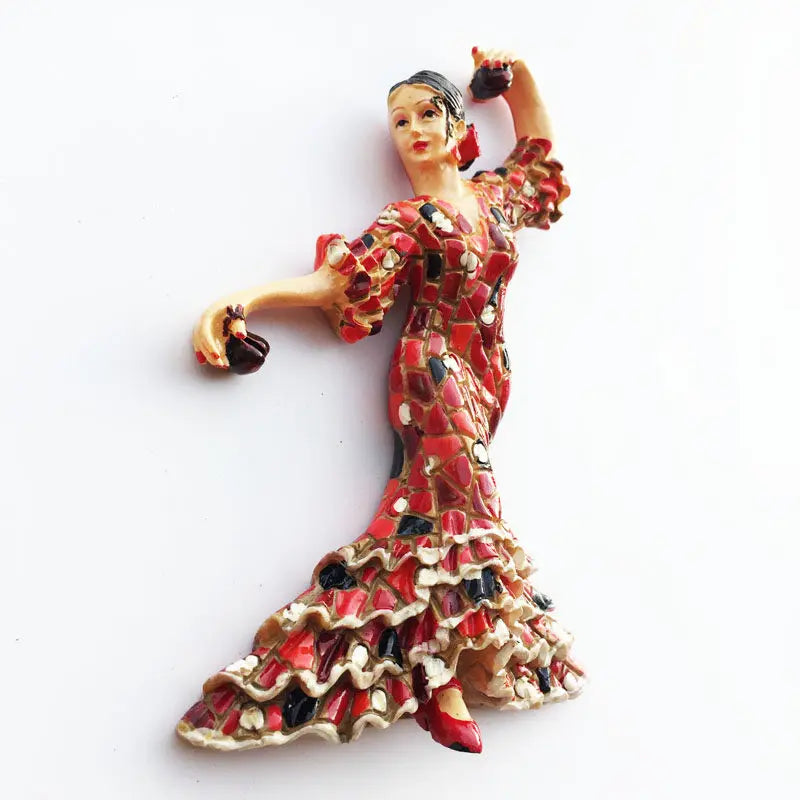 Spanish Fridge Magnets Flamenco Dancer MallorcaTourism Souvenir Decorative Arts Refrigerator Magnetic Stickers Home Decoration