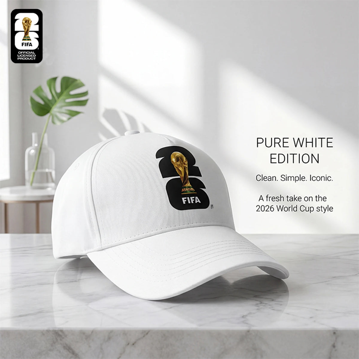 Official FIFA 2026 World Cup Licensed Flat Baseball Cap Breathable Adjustable Baseball Hat for Football Fans