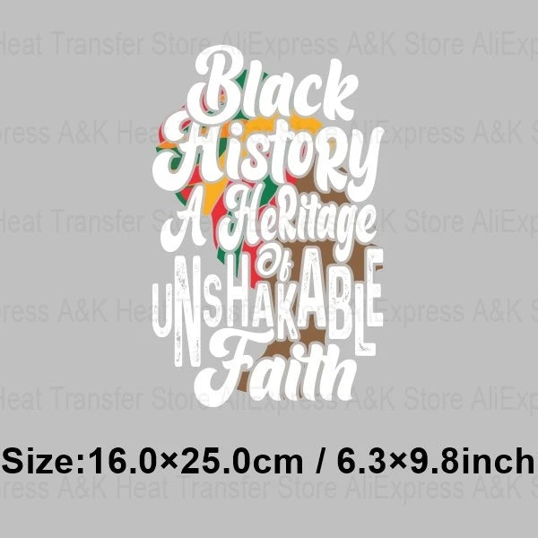 Black History Month Clothes Decals Proude Afro Man Heat Transfers Iron Patches Diy Washable Appliques Heat Press Printing