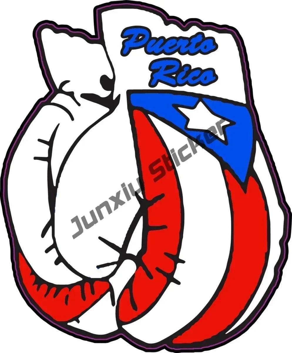 Puerto Rico Flag Frog Bumper Sticker Country Code PR UV Protected Vinyl Waterproof Decal Automotive Accessories Decoration
