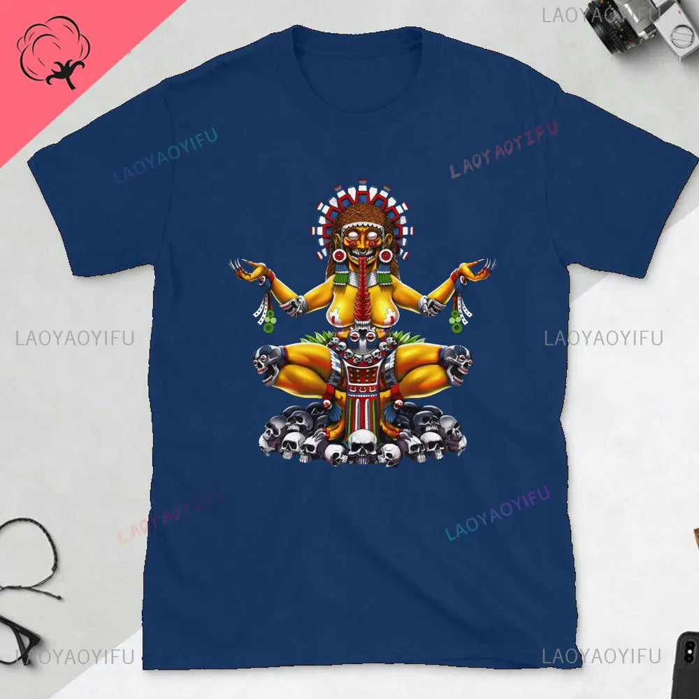 Quetzalcoatl Mexican Tshirt Aztec Art Print Aztec Tee Mexican Shirt Men Mexico Cotton Shirts Mexican Themed Gifts Mexicanas tops