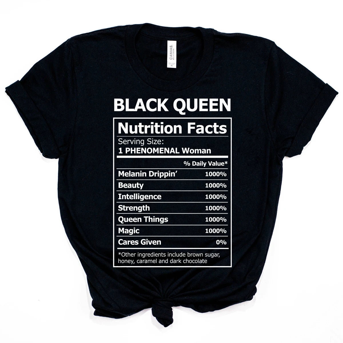 2020 Black Queen Nutritional Facts T-Shirt Black Girl Magic Shirt Women Melanin Shirts Black Power Queen Graphic Tee