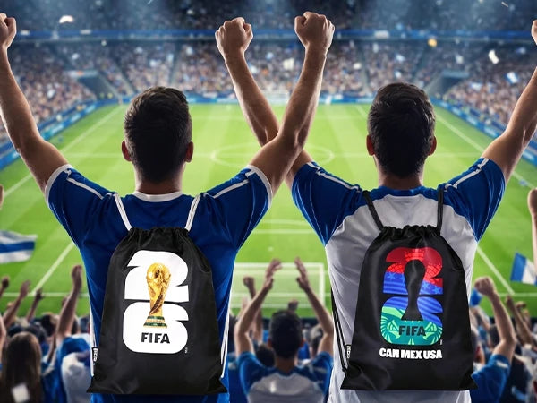 FIFA 2026 Official Licensed Waterproof Drawstring Bag,Lightweight Durable Gym Backpack for Sports Training Gym Sack Football Fan