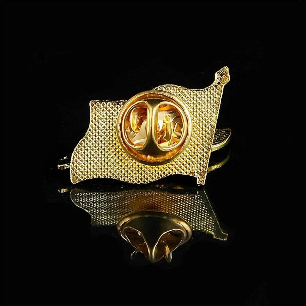Maryland State Of USA Flag Pattern Gold Plated Brooch American Lapel Pins For Backpack Casual Clothing Fashion Decoration