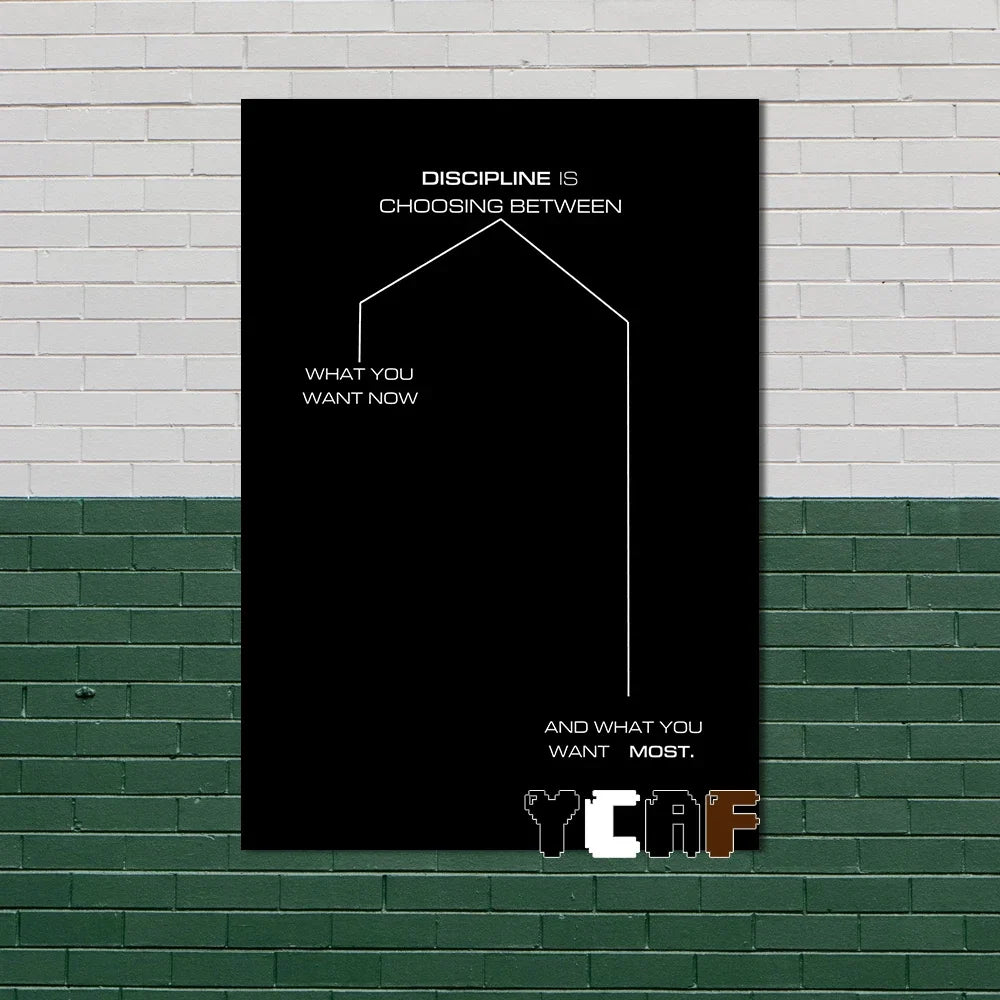 Black Minimalist Motivational Quotes Canvas Poster  Inspirational Wall Art for Office Gym and Home Decor