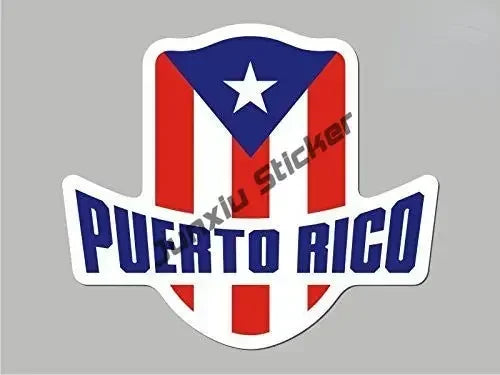 Puerto Rico Flag Frog Bumper Sticker Country Code PR UV Protected Vinyl Waterproof Decal Automotive Accessories Decoration
