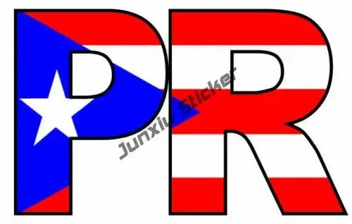 Puerto Rico Flag Frog Bumper Sticker Country Code PR UV Protected Vinyl Waterproof Decal Automotive Accessories Decoration
