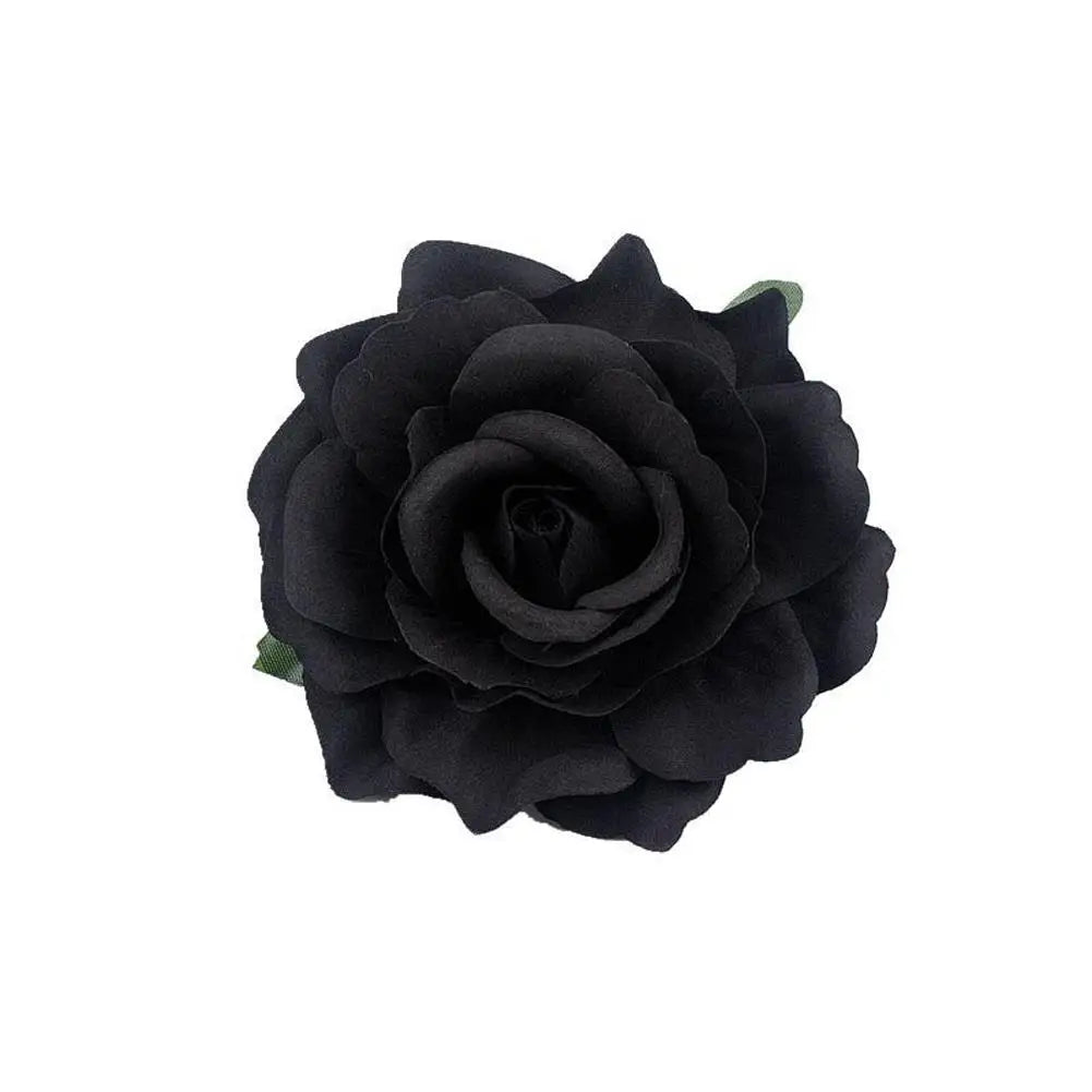 Flamenco Flowers For Hair DIY Headdress For Bridal Flocking Cloth Red Rose Flower Hairpin Hair Clip Party Hair Accessories