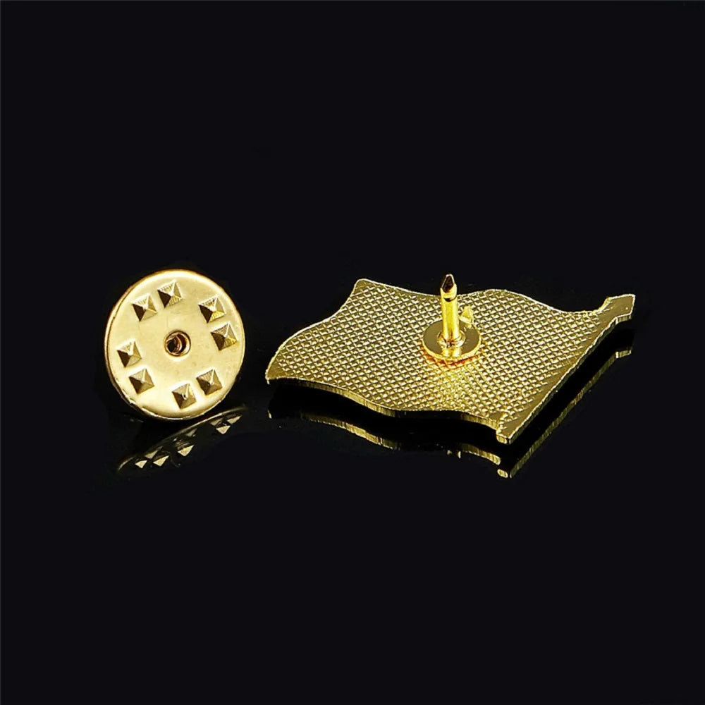 Maryland State Of USA Flag Pattern Gold Plated Brooch American Lapel Pins For Backpack Casual Clothing Fashion Decoration