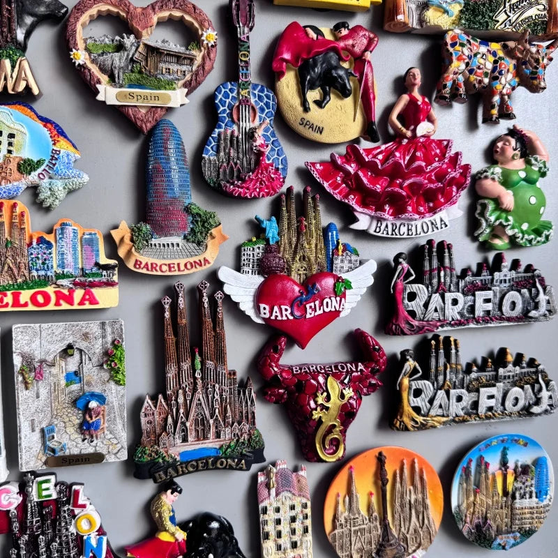 Spain Fridge Magnets Bullfighting flamenco dancers Barcelona ESPANA Tourist Souvenirs Magnetic Stickers Home Decoration Gifts