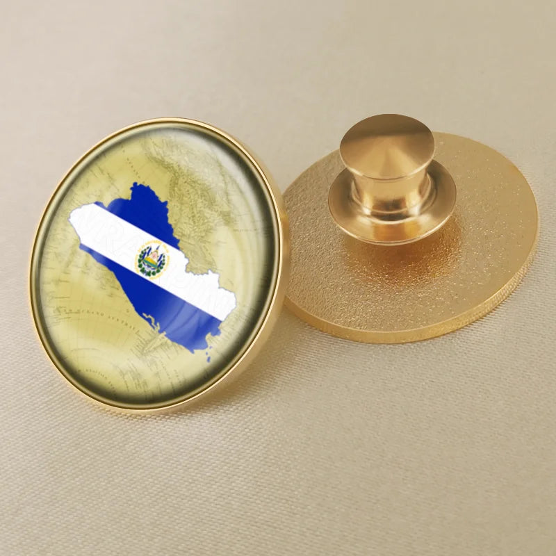 El Salvador Flag National Emblem Brooches Badges Lapel Pins