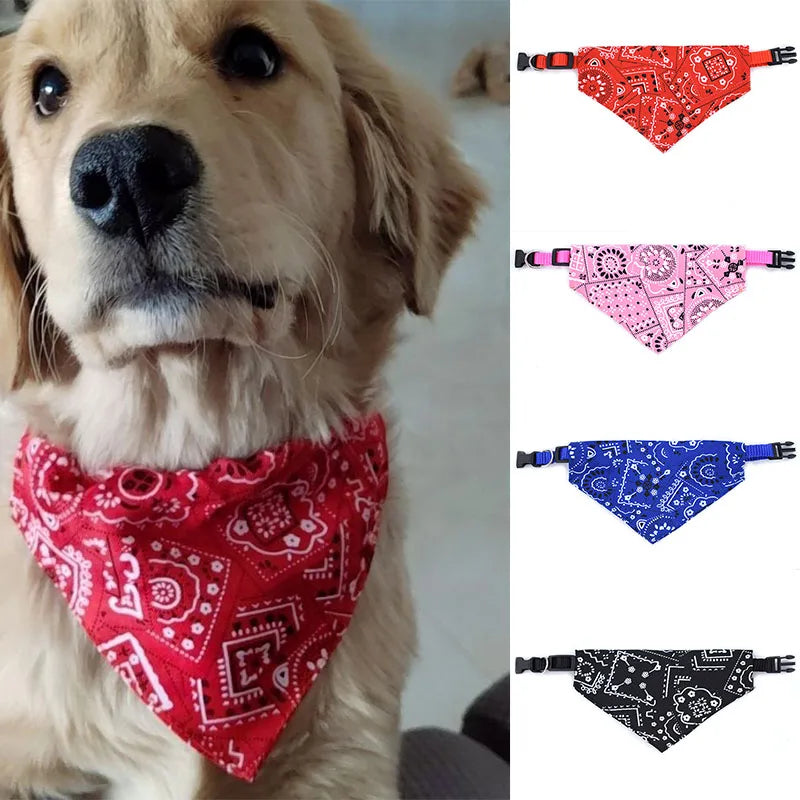 Pet Dog Cat Bandana Adjustable Triangle Scarf Washable Neck Scarf Collar Bib Birthday Party Dress Up Accessory