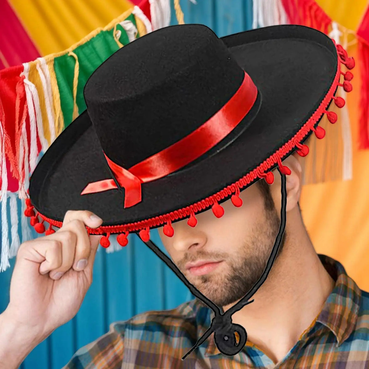Halloween Sombrero Hats Spanish Flamenco Sombrero Costume Hat Wide Brim Cosplay Costume Props Large Flamenco Outfit Accessories