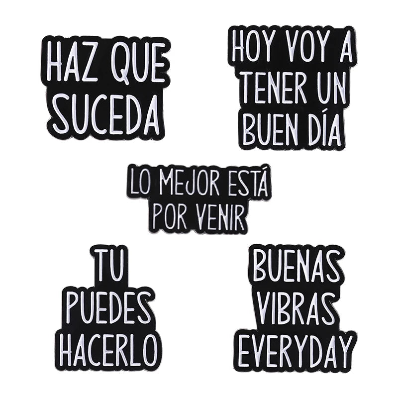 Spanish Latina Quote Enamel Pins Antes Muerta Que Sencilla Ojo de Loca No Se Equivoca Metal Brooches Lapel Badge Jewelry Gifts
